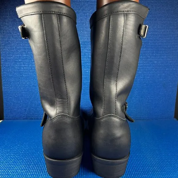 🔴 CODY JAMES Men`s Size 12M Black Leather Biker Boots CJ1320BL