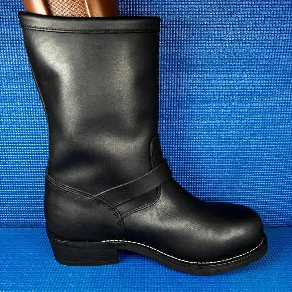 🔴 CODY JAMES Men`s Size 12M Black Leather Biker Boots CJ1320BL