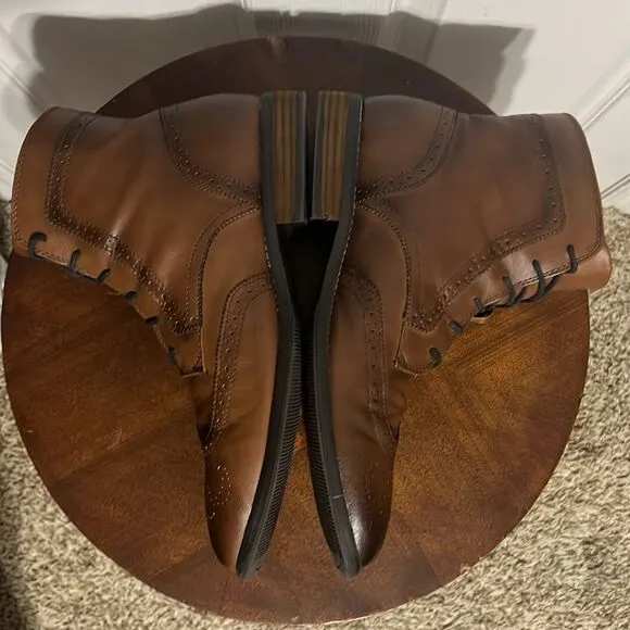 🔥🔥 H&amp;M Brown Chukka Wingtip Lace Up Boots - Men Sz 11.5 - PERFECT Condition