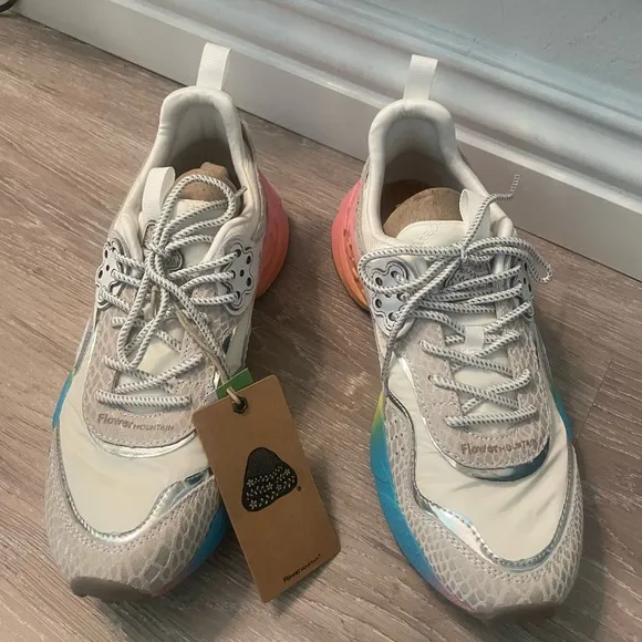 🌈 NIB Flower Mountain @ Anthropologie rainbow sole sneakers shoes sz 39 🌈