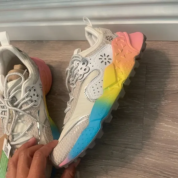 🌈 NIB Flower Mountain @ Anthropologie rainbow sole sneakers shoes sz 39 🌈