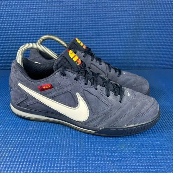 🔴 NIKE 5 GATO Special Barcelona Men Size 7 Blue Indoor Soccer Cleats 524397-416