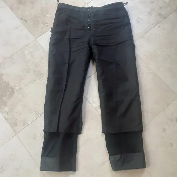 100% Calfskin Leather Button Fly 5-Pocket Pants By Bagazio, EUC