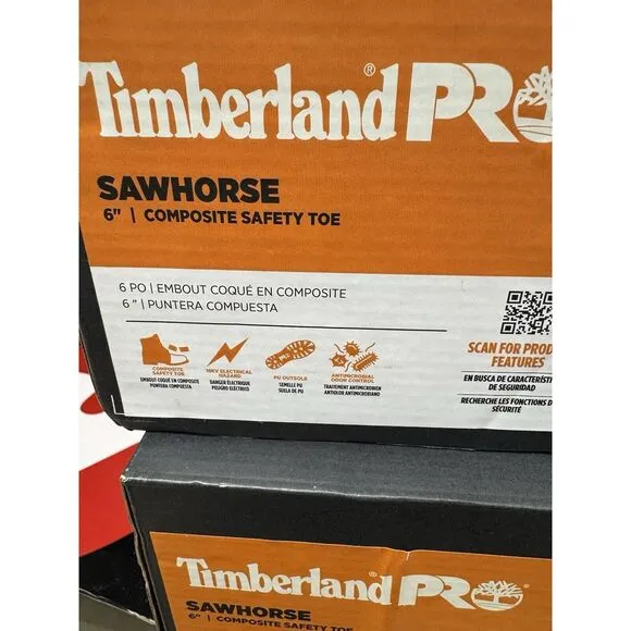 $150 Men's Timberland PRO Sawhorse 6&quot; Composite Safety Toe Dk Brown Size 11.5W