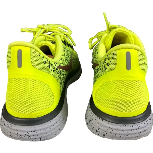 2016 Mens Nike Free Run Distance Shield Volt/Metallic Red Running Shoes Size 9