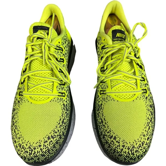 2016 Mens Nike Free Run Distance Shield Volt/Metallic Red Running Shoes Size 9