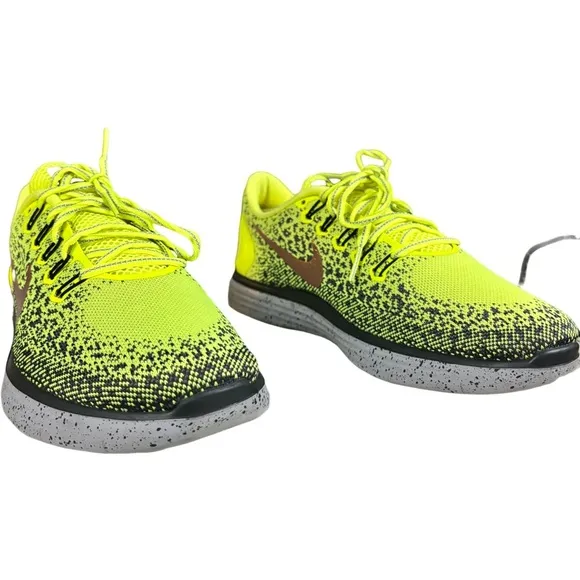 2016 Mens Nike Free Run Distance Shield Volt/Metallic Red Running Shoes Size 9