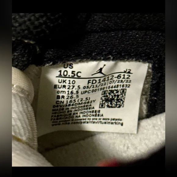 2022 Air Jordan 1 Retro High OG PS Chicago Lost &amp; Found 10.5C 10 1/2 Little Kid