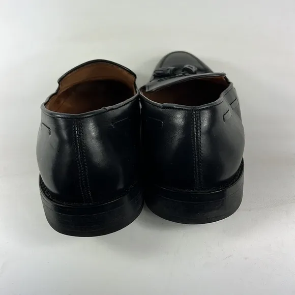 3DM black leather tassel slip on classic office loafers us mens size 10