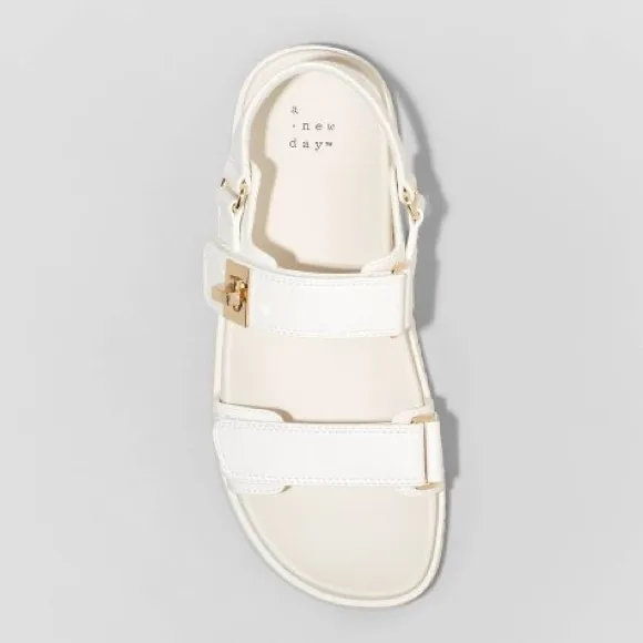 A New Day Jonie Ankle Strap Footbed Sandals Target Off-White