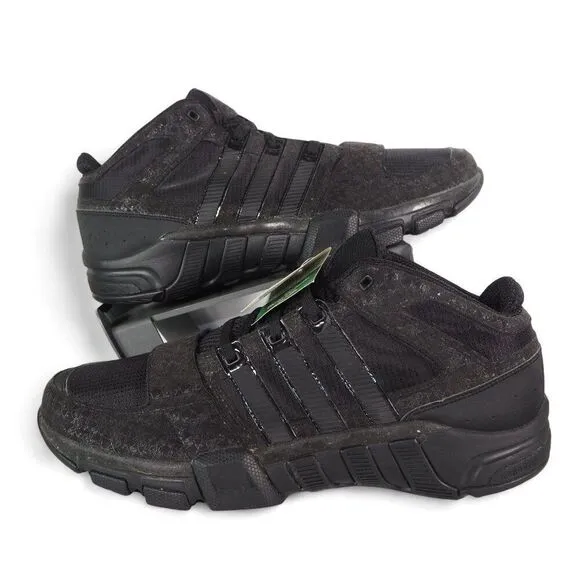 Adidas 2008 ClimaCool Mid Top Basketball Sneakers Triple Black 061208 Men's 12.5