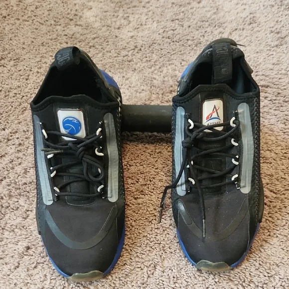 Adidas Black and Blue Performance Athletic Shoes