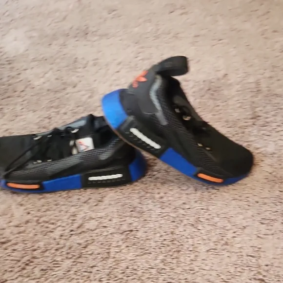 Adidas Black and Blue Performance Athletic Shoes