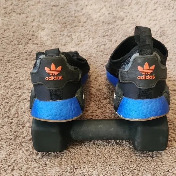 Adidas Black and Blue Performance Athletic Shoes