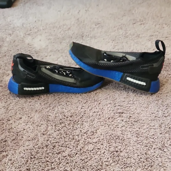 Adidas Black and Blue Performance Athletic Shoes