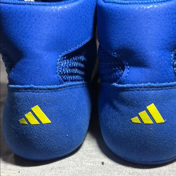 Adidas Blue and Yellow High-Top Athletic Shoes
