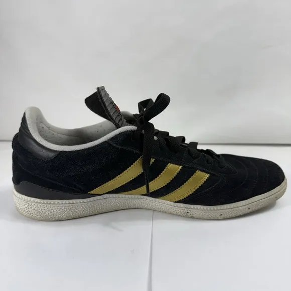 Adidas Busenitz Shoes Mens 12 Black Gold Sneakers Skateboarding Indoor Casual