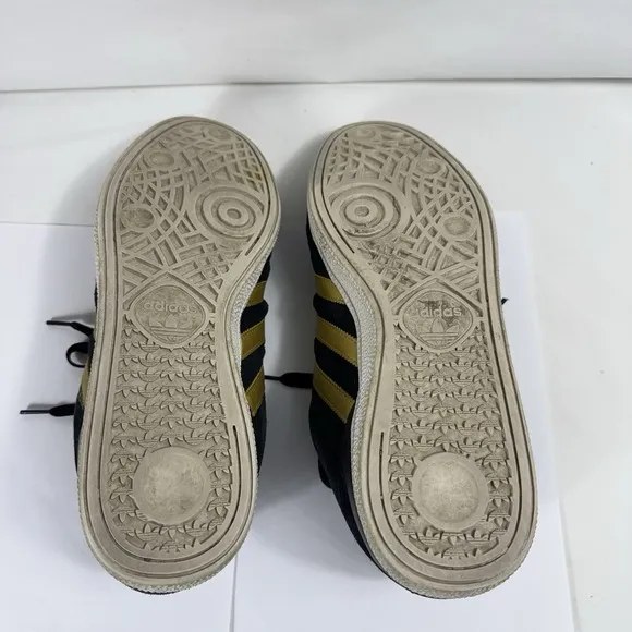 Adidas Busenitz Shoes Mens 12 Black Gold Sneakers Skateboarding Indoor Casual