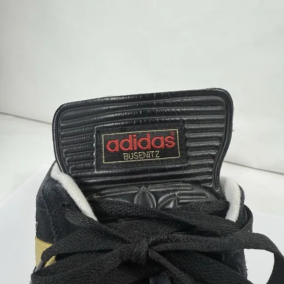 Adidas Busenitz Shoes Mens 12 Black Gold Sneakers Skateboarding Indoor Casual