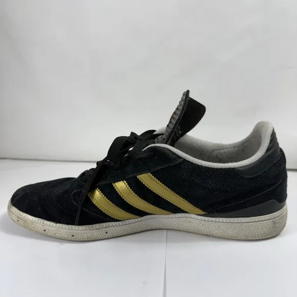 Adidas Busenitz Shoes Mens 12 Black Gold Sneakers Skateboarding Indoor Casual