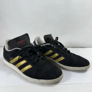 Adidas Busenitz Shoes Mens 12 Black Gold Sneakers Skateboarding Indoor Casual