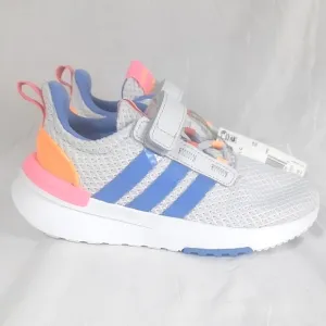 Adidas Cloudfoam Racer TR21 Little Kids Shoes Size 12.5  Grey Gray Blue Pink NEW