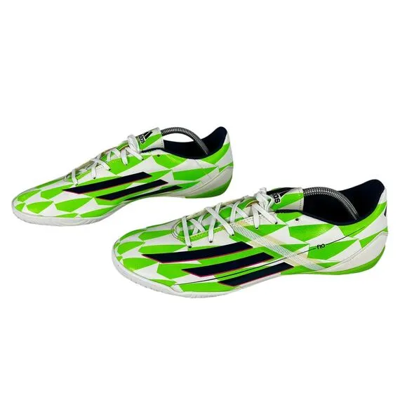 Adidas F10 White Green Turf Indoor Soccer Shoes Mens Size‎ 11.5