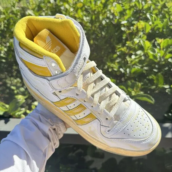 Adidas Forum 84 High Worn Yellow Men's Athletic Shoes GZ6468 Size 7