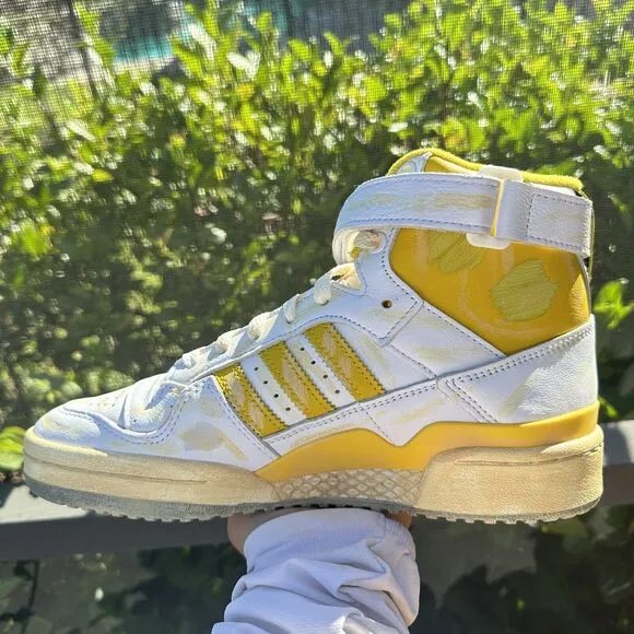 Adidas Forum 84 High Worn Yellow Men's Athletic Shoes GZ6468 Size 7