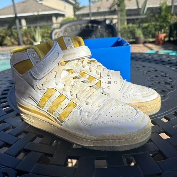Adidas Forum 84 High Worn Yellow Men's Athletic Shoes GZ6468 Size 7