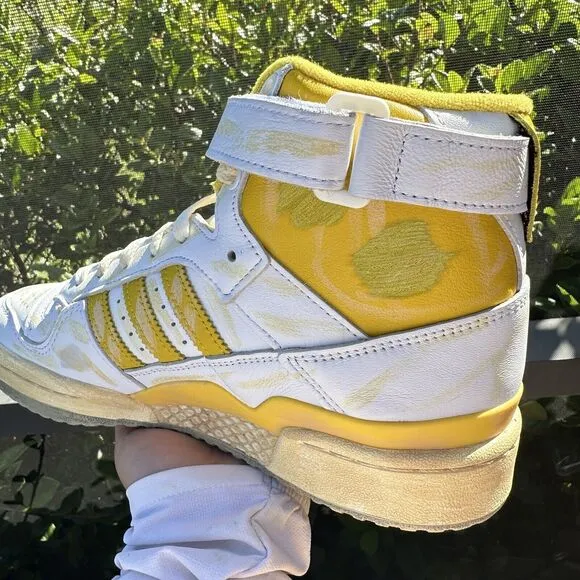 Adidas Forum 84 High Worn Yellow Men's Athletic Shoes GZ6468 Size 7