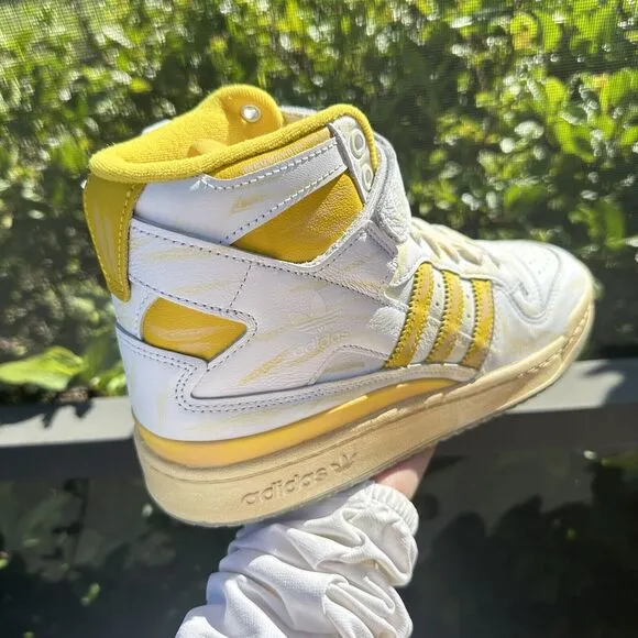 Adidas Forum 84 High Worn Yellow Men's Athletic Shoes GZ6468 Size 7