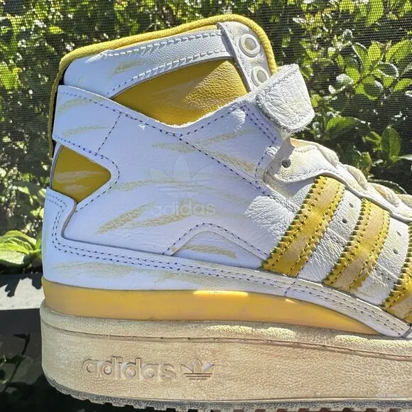 Adidas Forum 84 High Worn Yellow Men's Athletic Shoes GZ6468 Size 7