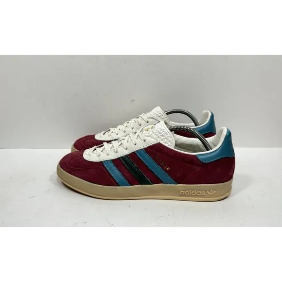 Adidas Gazelle Indoor Sneaker Burgundy Green Shoes Men’s Size 10 Sneakers