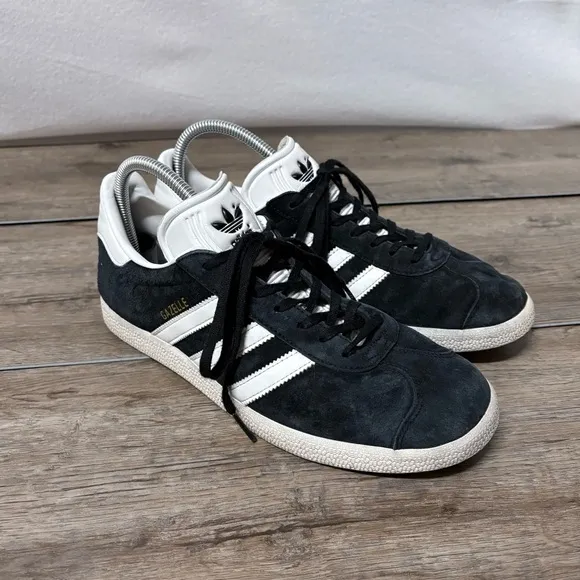 Adidas Gazelle Shoes Sneakers Black White Sz 9 Mens 10 Womens Skateboard BB5476‎
