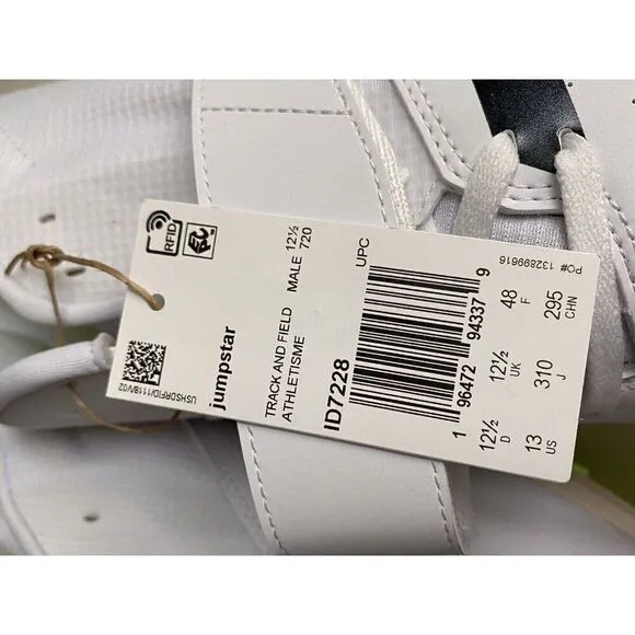 adidas Jumpstar Shoes Track Spikes Pole Long Triple Jump White ID7228 Men’s 13