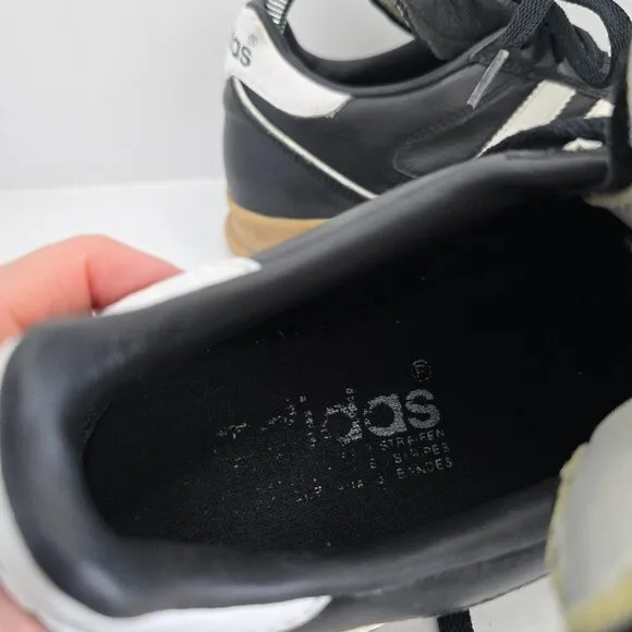 Adidas | Kaiser 5 Team black leather sporty Blockcore sneakers | WMS 9