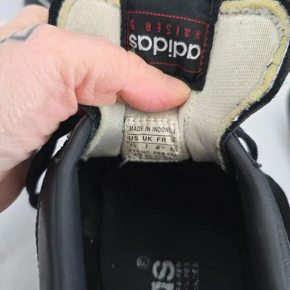 Adidas | Kaiser 5 Team black leather sporty Blockcore sneakers | WMS 9