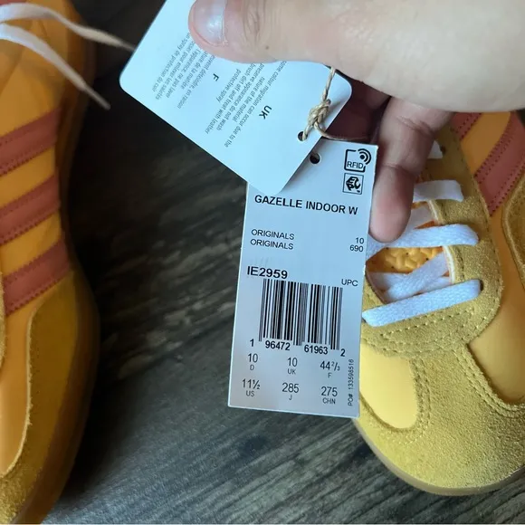 Adidas Men's Gazelle Indoor Shoes Yellow/Pink Size 10.5 NEW IE2959