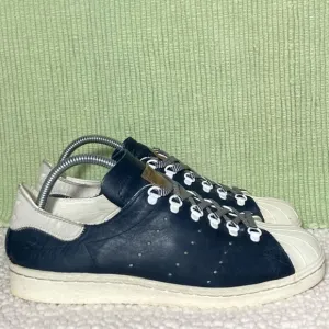 Adidas Men's Navy Blue/White Leather Shell Toe Classic Sneakers Shoes Size US 8
