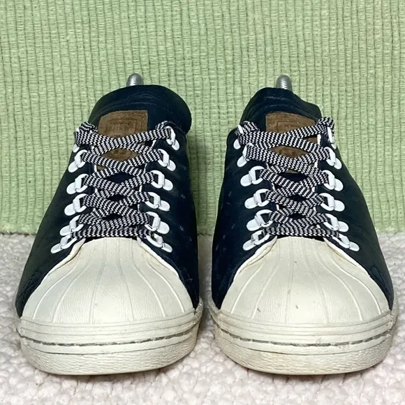 Adidas Men's Navy Blue/White Leather Shell Toe Classic Sneakers Shoes Size US 8
