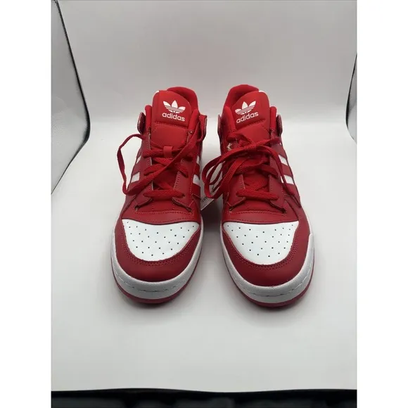 adidas Mens Shoes Size 13 Red White Originals Forum Low CL new with box HQ1495