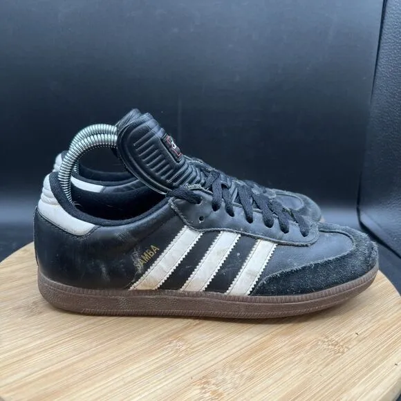 Adidas Men’s Size 7 Samba Classic Black Leather Suede Gum Shoes Sneaker 034563