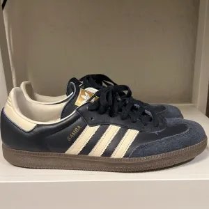 Adidas Navy Blue and White Samba Leather Sneakers