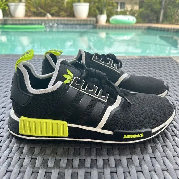Adidas NMD_R1 Black Solar Yellow Men's Athletic Shoes GV7183 Size 13
