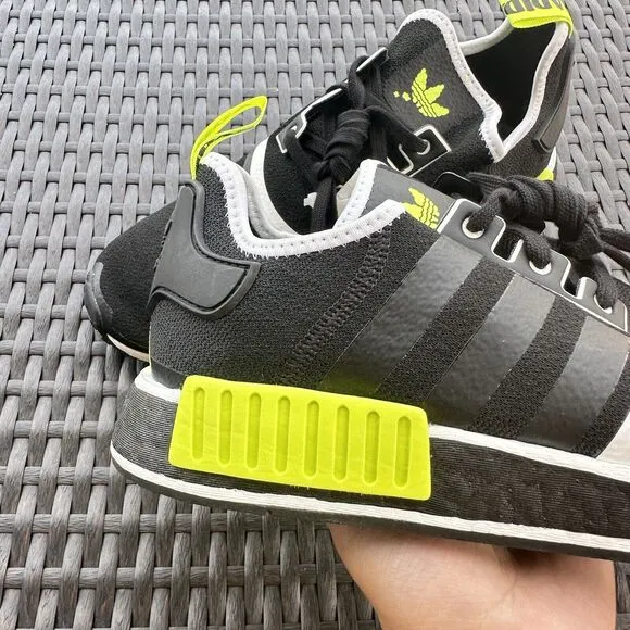 Adidas NMD_R1 Black Solar Yellow Men's Athletic Shoes GV7183 Size 13