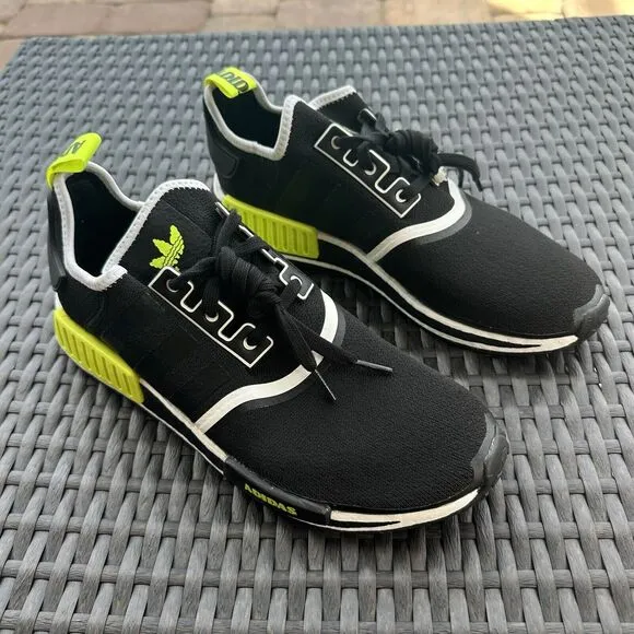 Adidas NMD_R1 Black Solar Yellow Men's Athletic Shoes GV7183 Size 13