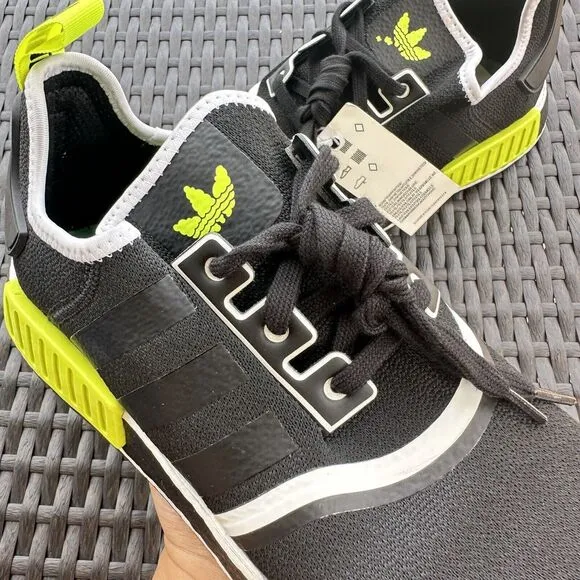 Adidas NMD_R1 Black Solar Yellow Men's Athletic Shoes GV7183 Size 13