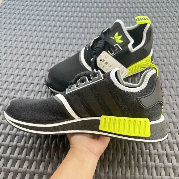 Adidas NMD_R1 Black Solar Yellow Men's Athletic Shoes GV7183 Size 13