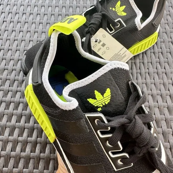 Adidas NMD_R1 Black Solar Yellow Men's Athletic Shoes GV7183 Size 13